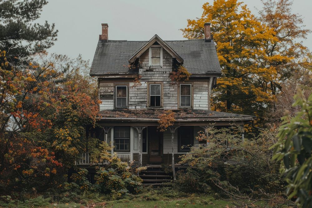 Haunted house architecture building autumn.