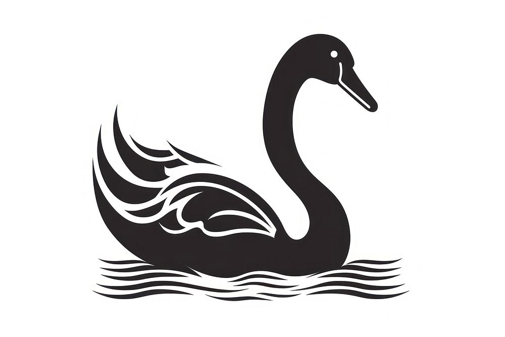 Swan stencil animal bird.