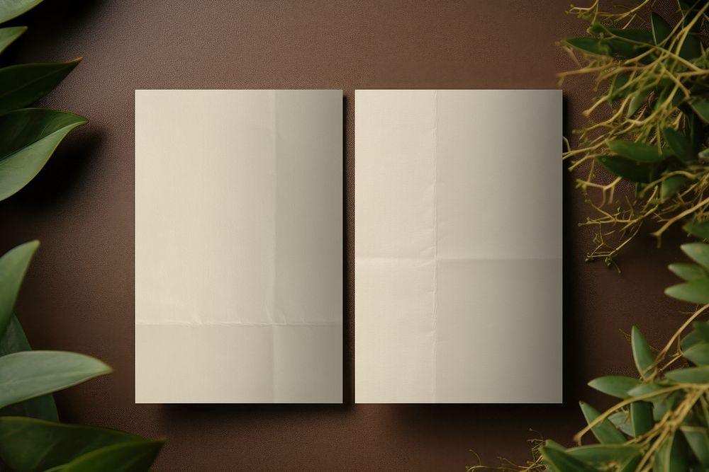 Blank brown folded papers