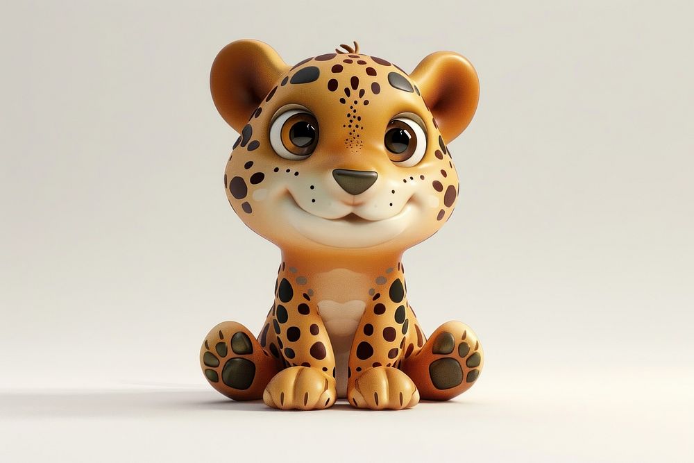 Jaguar animal wildlife figurine cartoon.