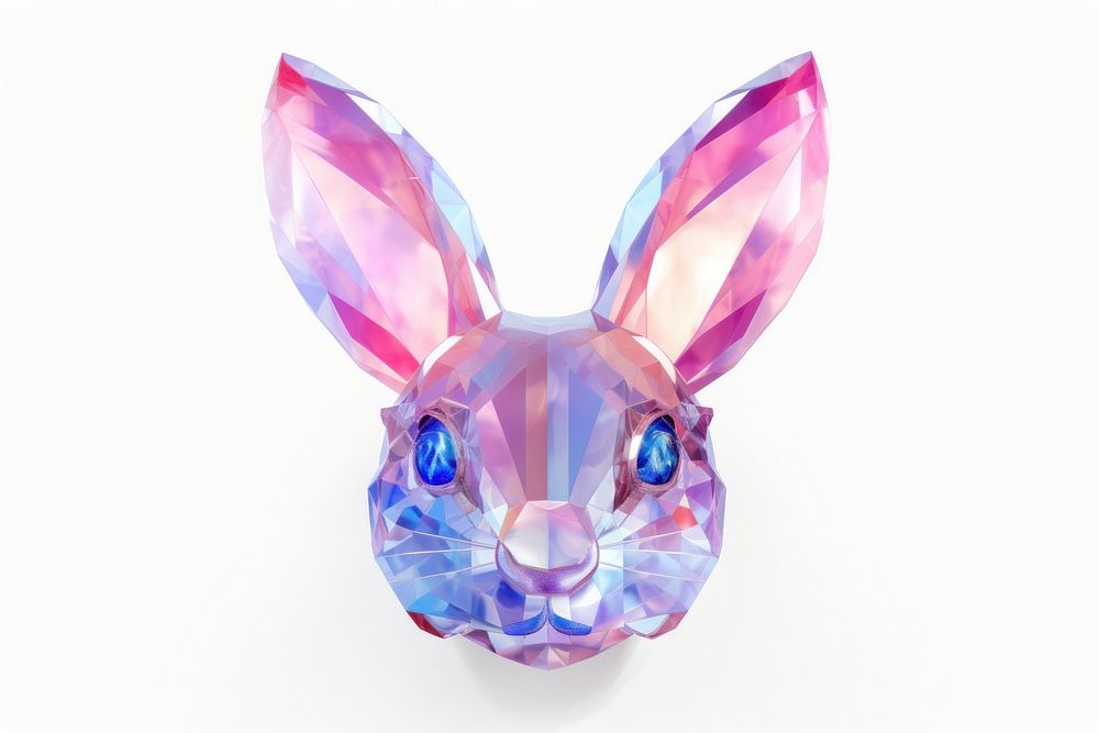 Rabbit purple white background representation.