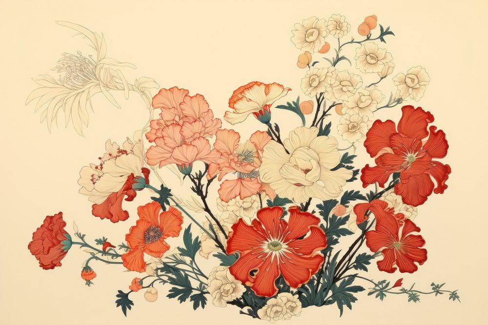 Flower art painting pattern.