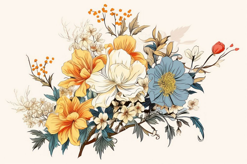 Flower art painting pattern.