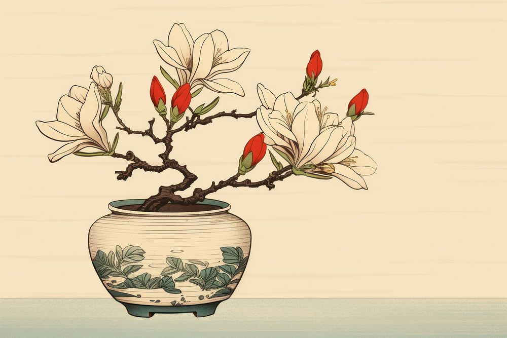 Flower bonsai sketch plant.