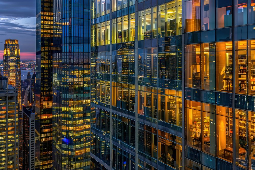 Corporate building architecture skyscraper cityscape.