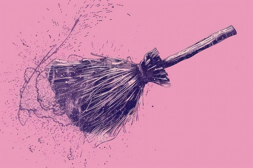 Witch broom fireworks drawing purple.