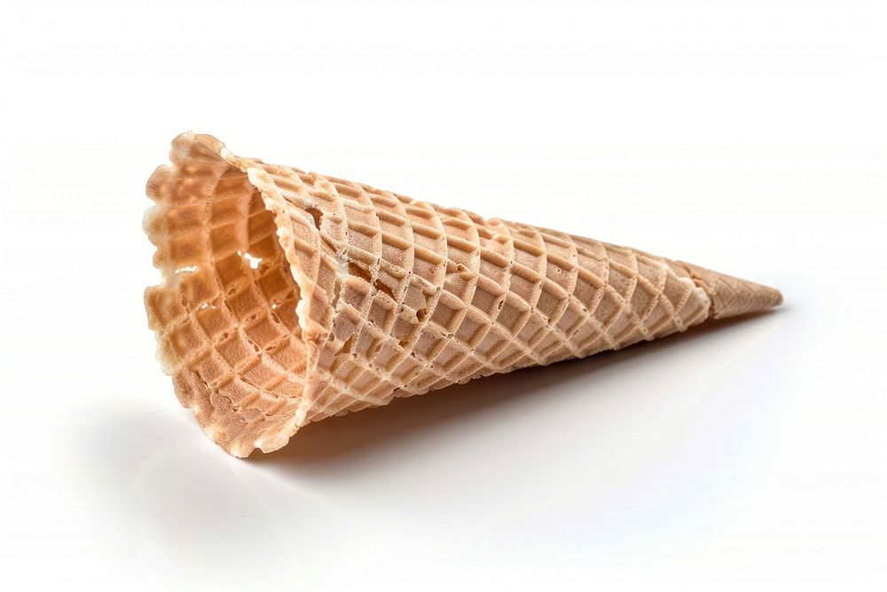Ice cream cone dessert food white background.