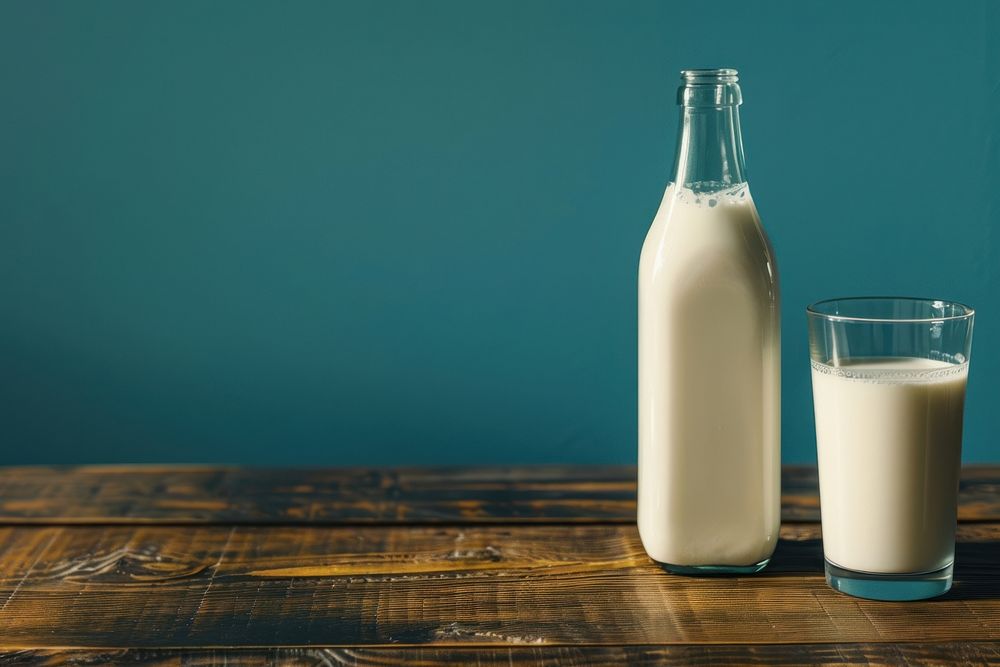 Milk glass bottle dairy.