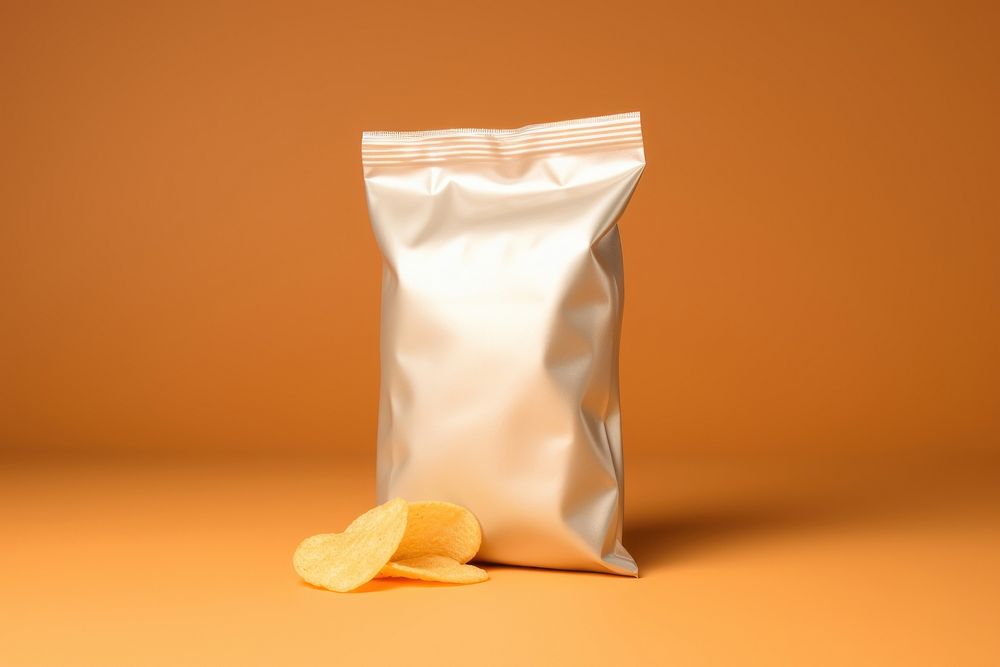 Chips bag s food aluminium crumpled.