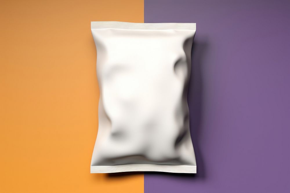 Chips bag s crumpled cushion purple.