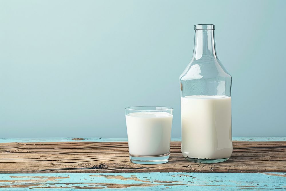 Milk bottle glass table.