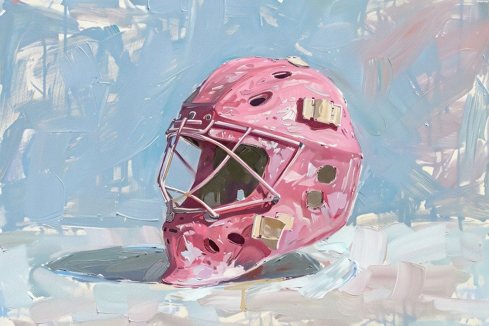 Hockey helmet painting sports transportation.