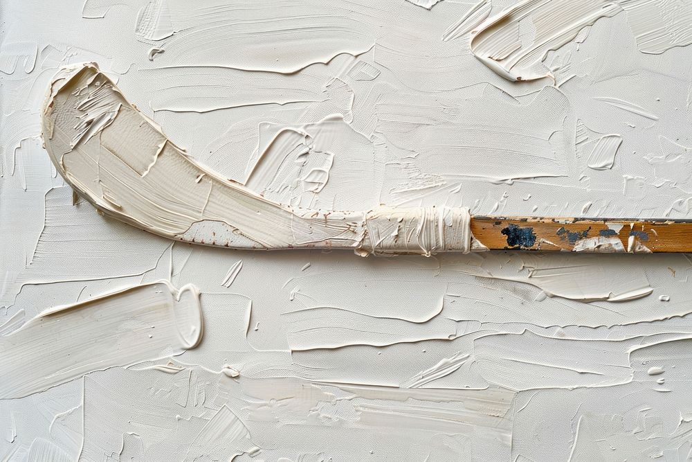 Hockey stick paint wood damaged.