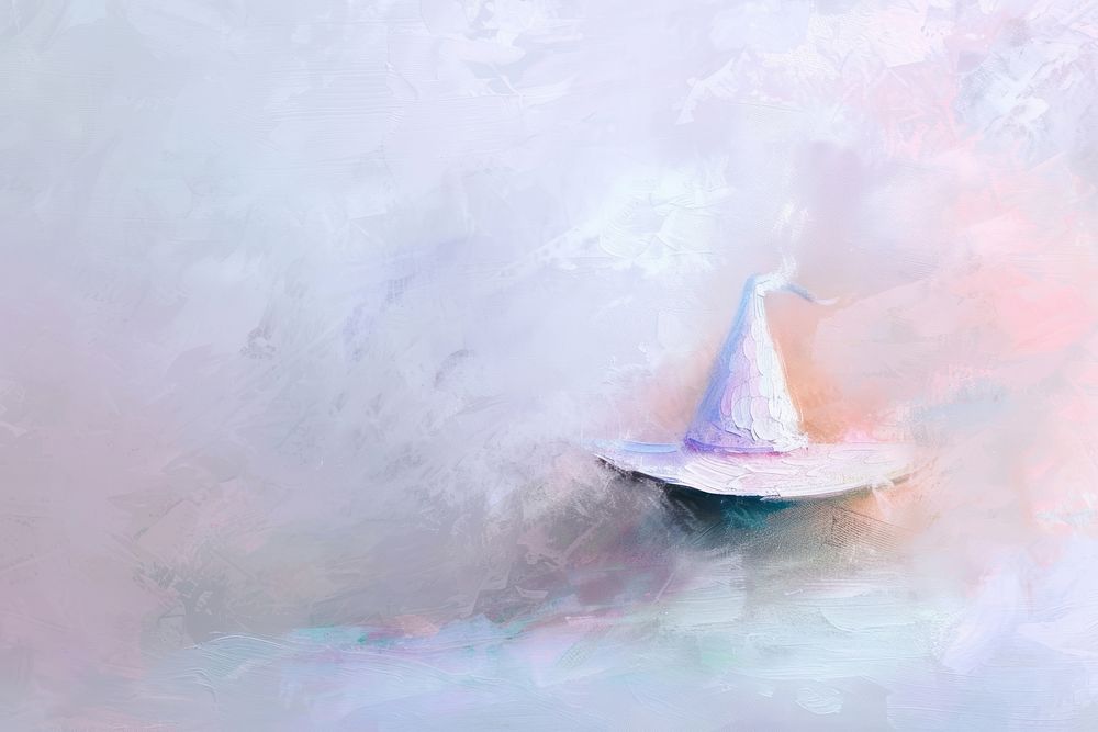 Witch hat painting nature boat.