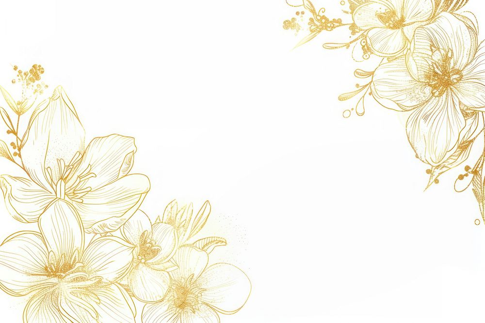 Gold of floral border backgrounds pattern drawing.