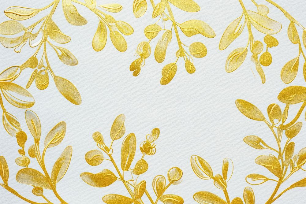 Gold Ink mistletoe border backgrounds pattern circle.
