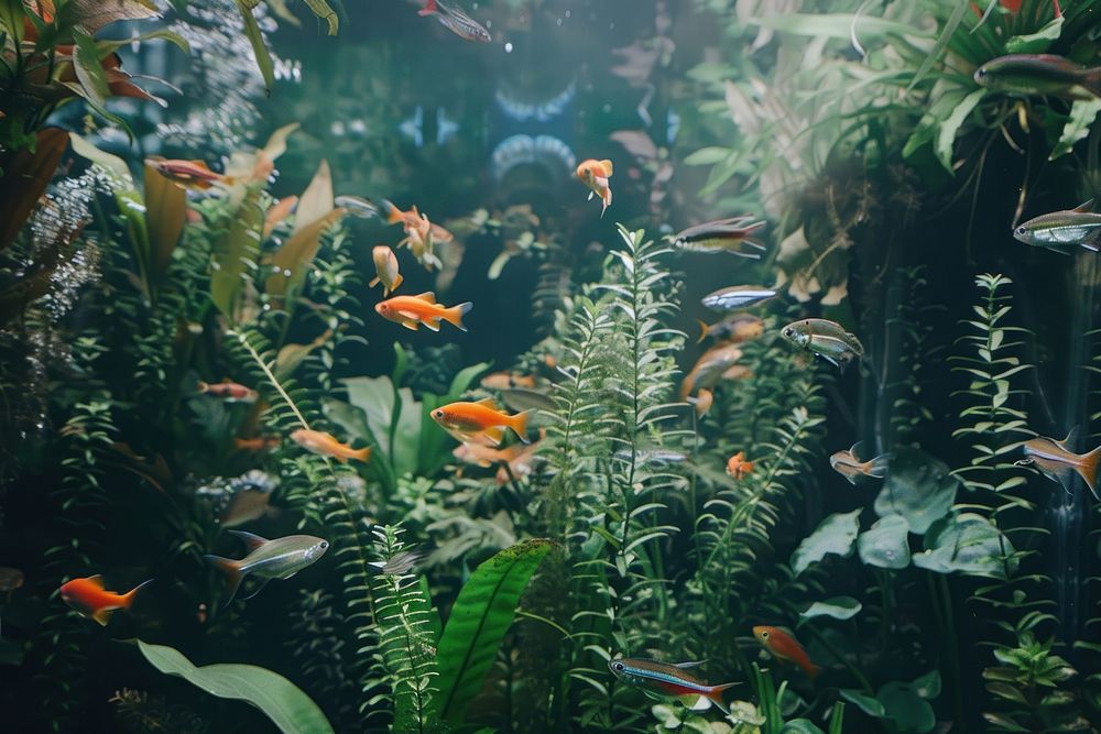 Aquarium aquarium plant fish.