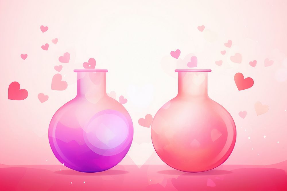 Love potion gradient background vase pink biotechnology.
