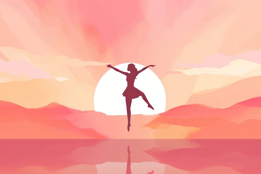Person dancing gradient background adult pink tranquility.