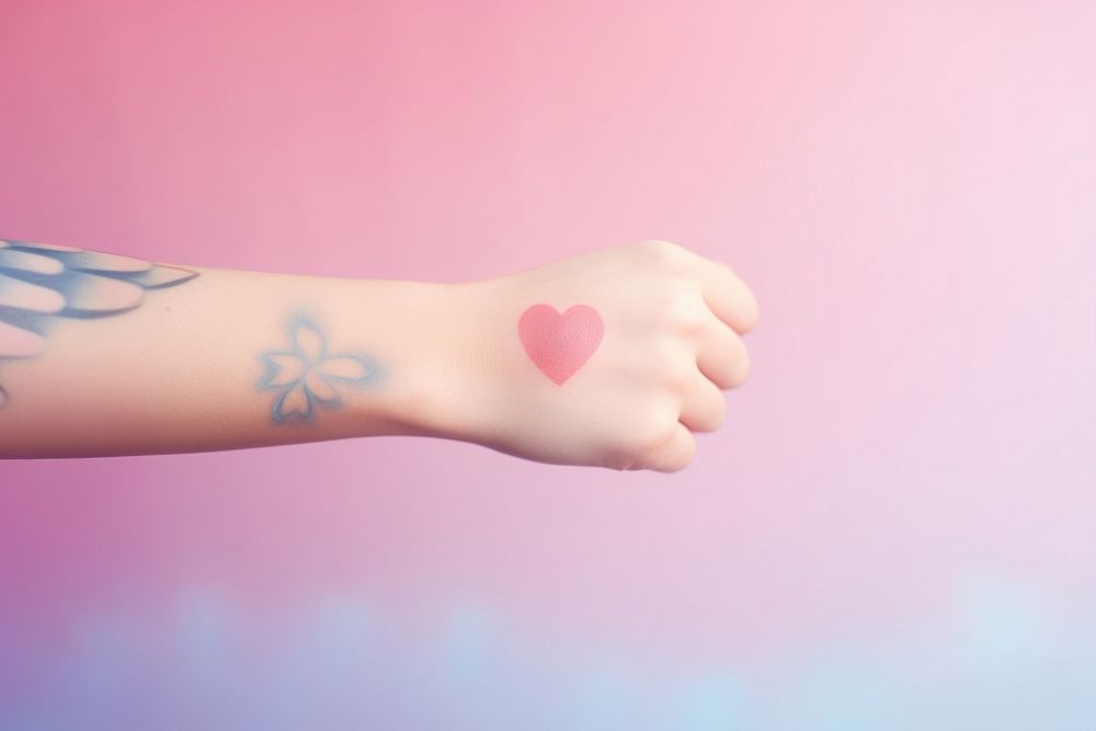 Love tattoo gradient background skin pink creativity.