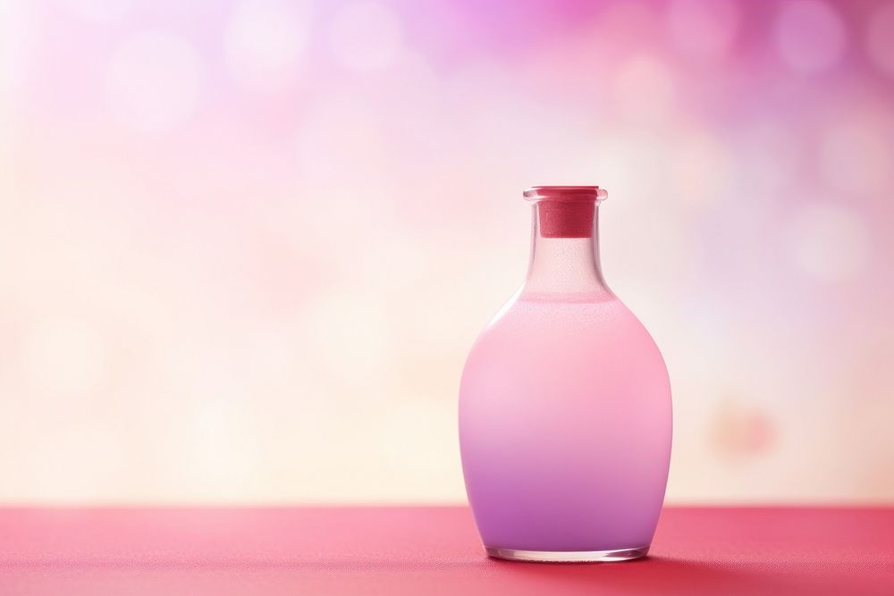 Love potion gradient background bottle pink red.