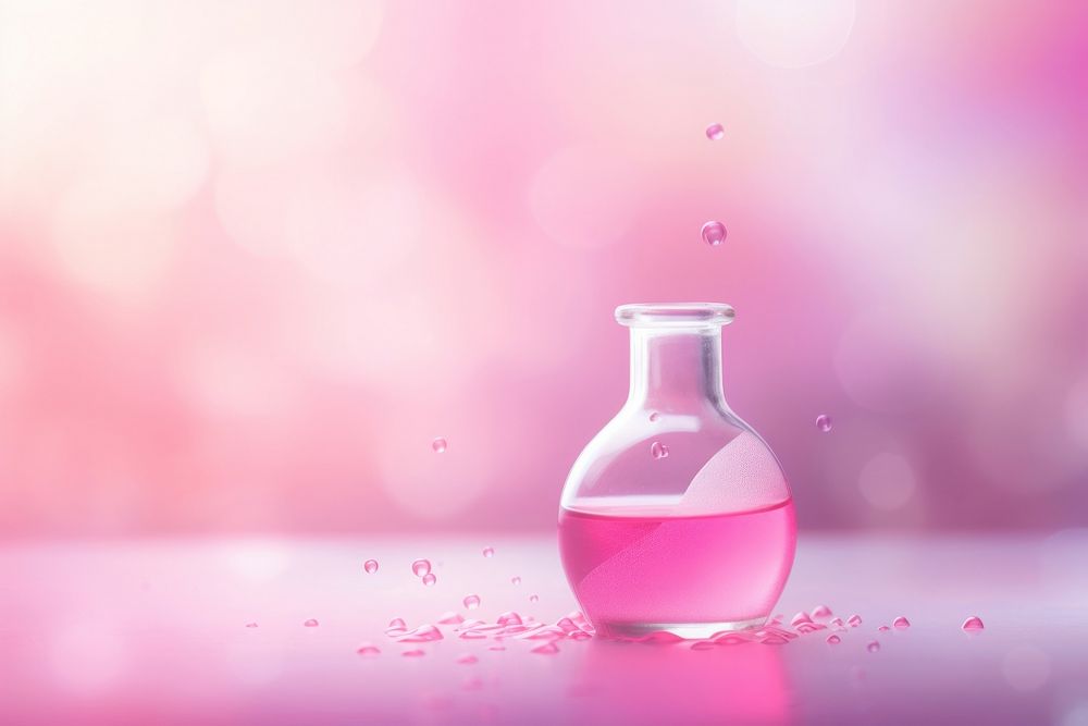 Love potion gradient background bottle pink biotechnology.