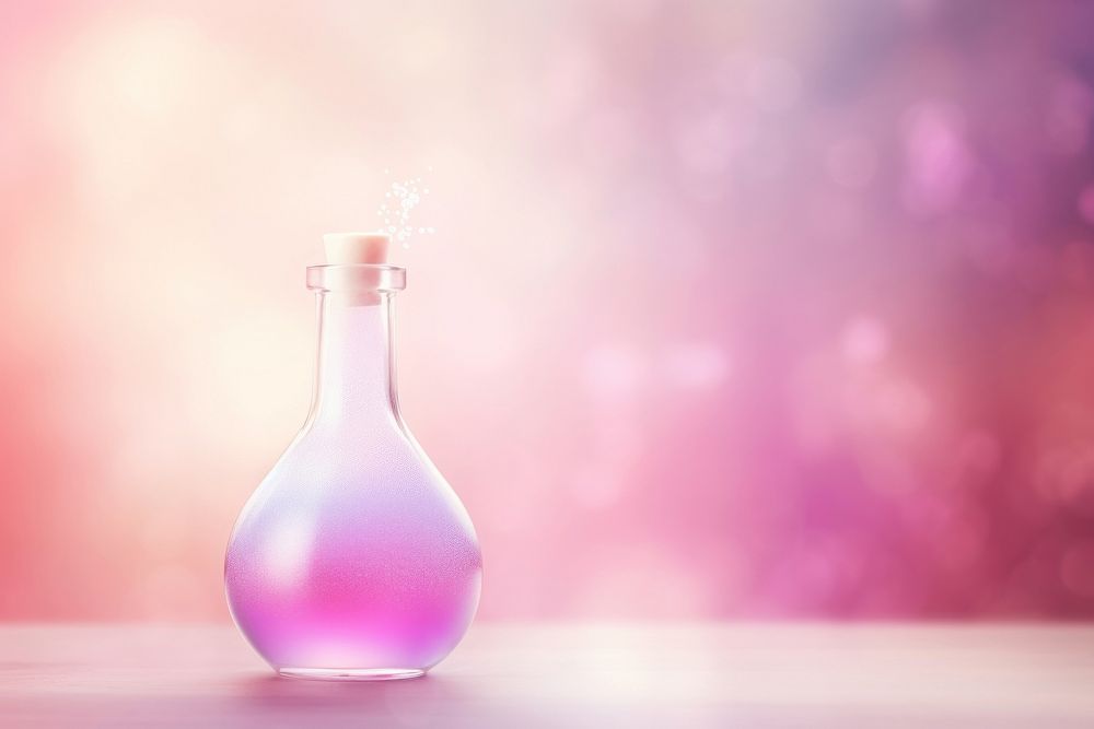 Love potion gradient background perfume bottle drink.