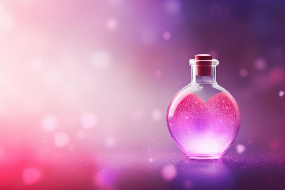 Love potion gradient background perfume bottle purple.