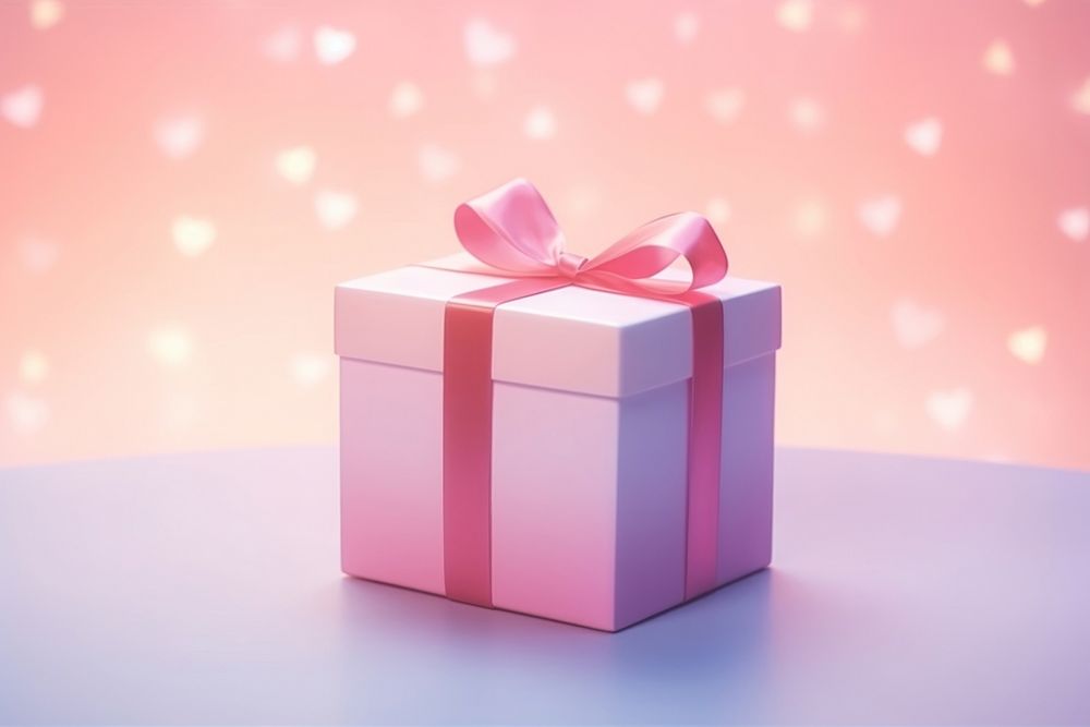 Gift box gradient background pink red celebration.