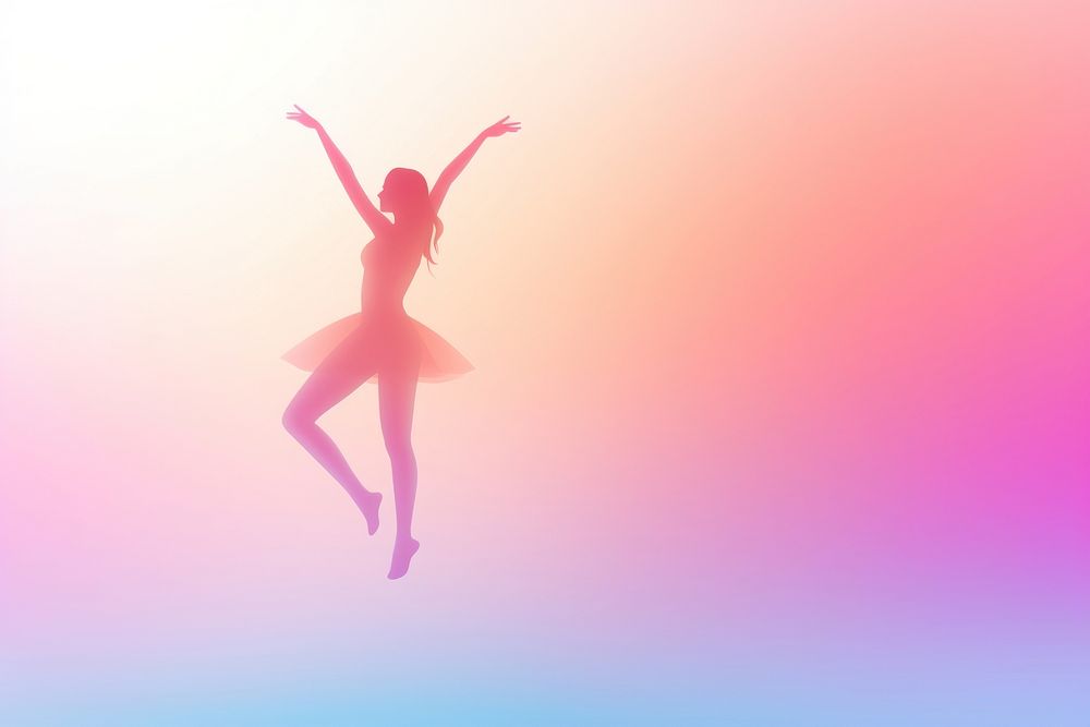 Person dancing gradient background ballet pink red.