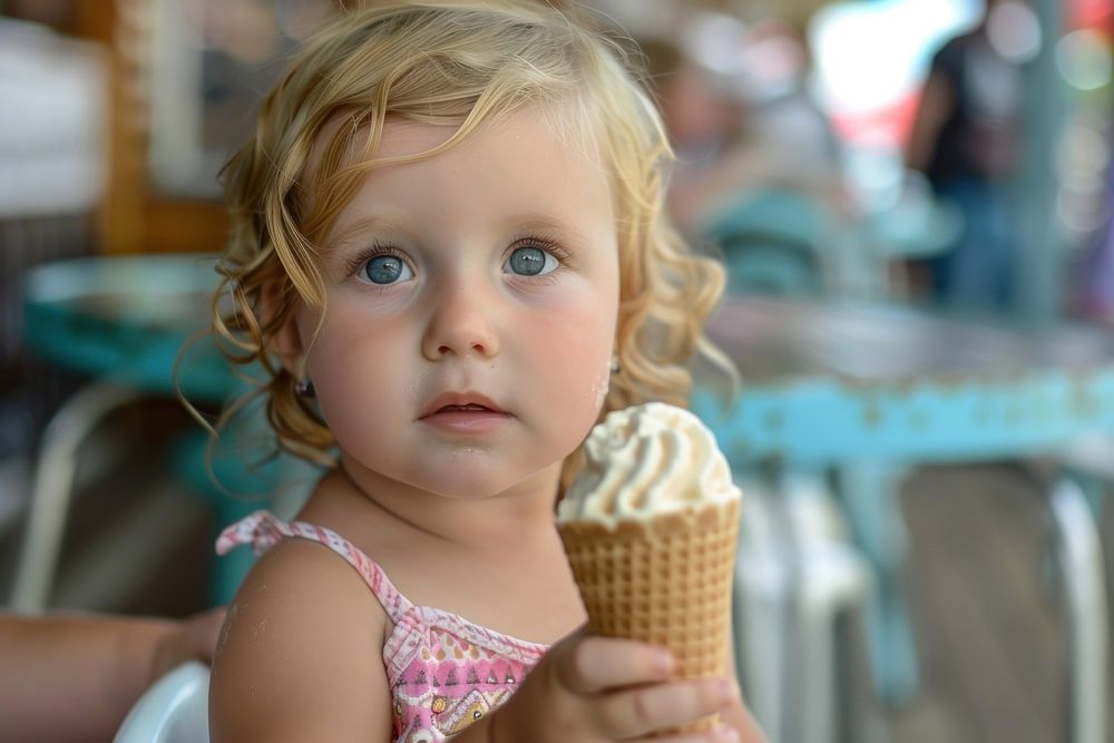 Ice Cream cone portrait dessert holding.