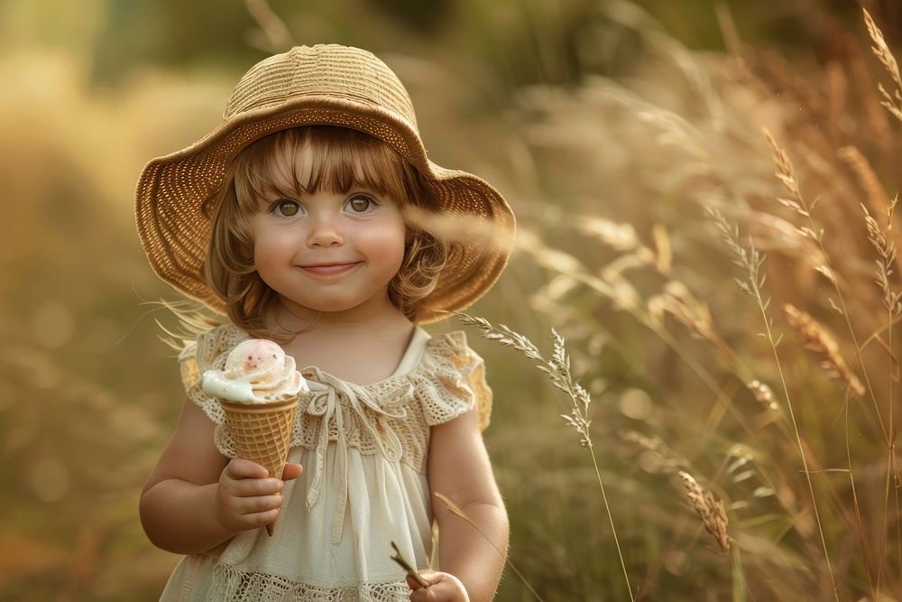 Ice Cream cone portrait holding toddler.