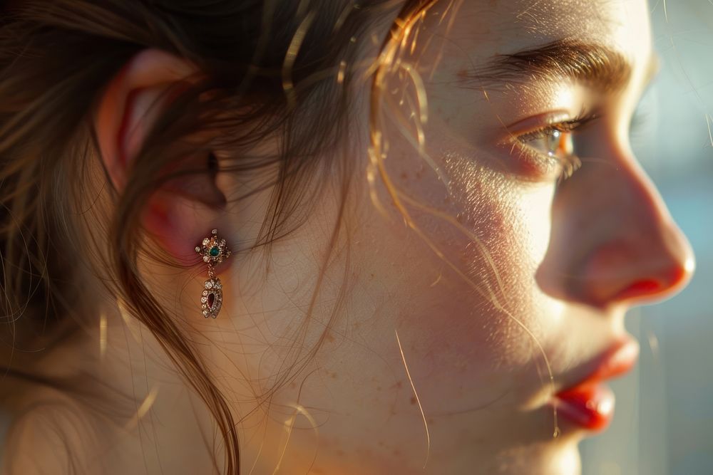 Luxury earring jewelry adult woman.