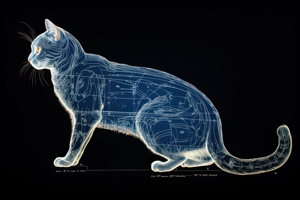 Cat diagram animal mammal.