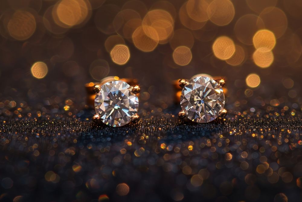 Earrings diamond gemstone jewelry.