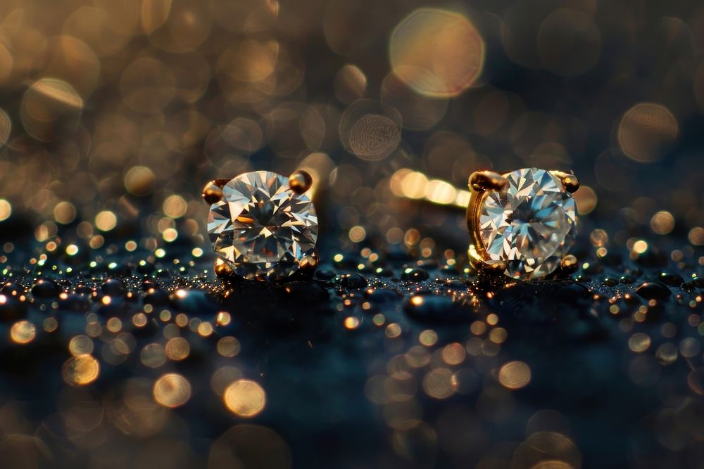 Earrings diamond gemstone outdoors.