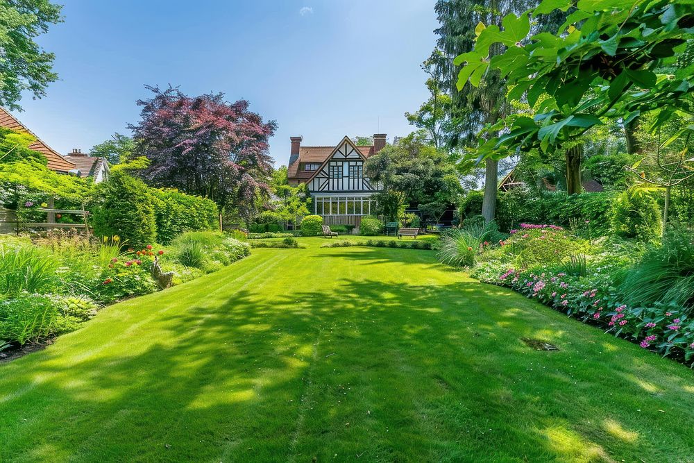 English style garden lawn architecture outdoors.