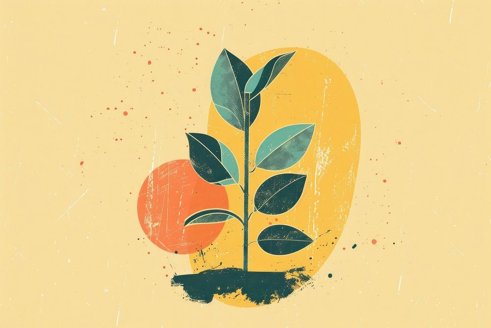 Growth stock icon painting plant leaf.