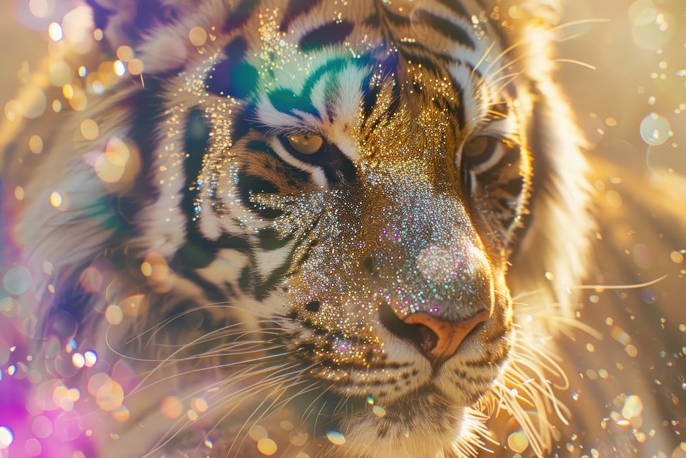 Glitter tiger photo backgrounds wildlife animal.