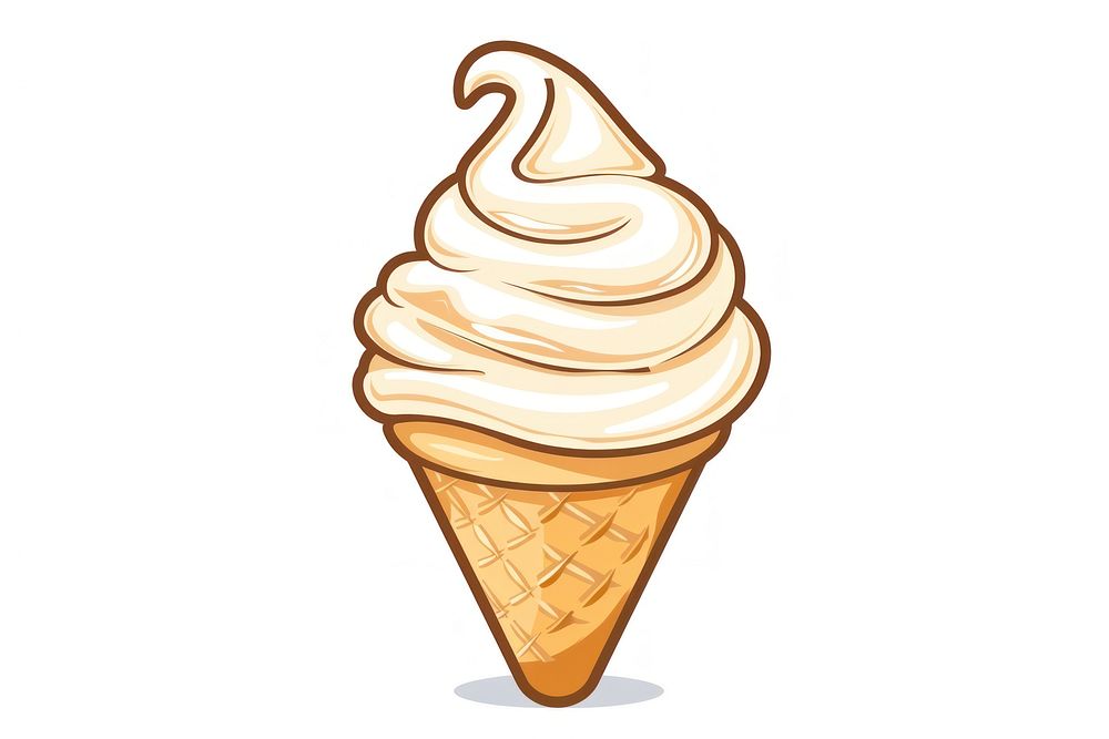 Ice cream cone dessert cartoon food.