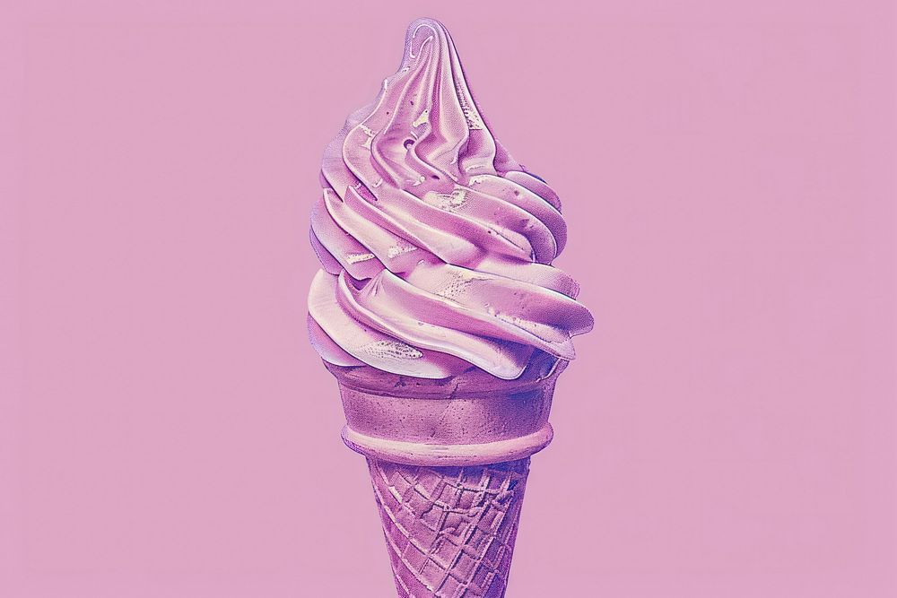 Ice cream cone dessert food freshness.