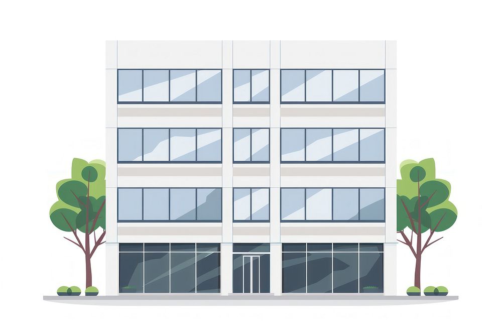 Office building architecture city white background.