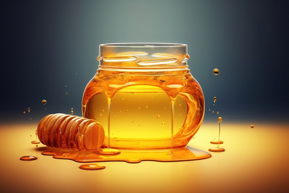 Honey food jar condensation.