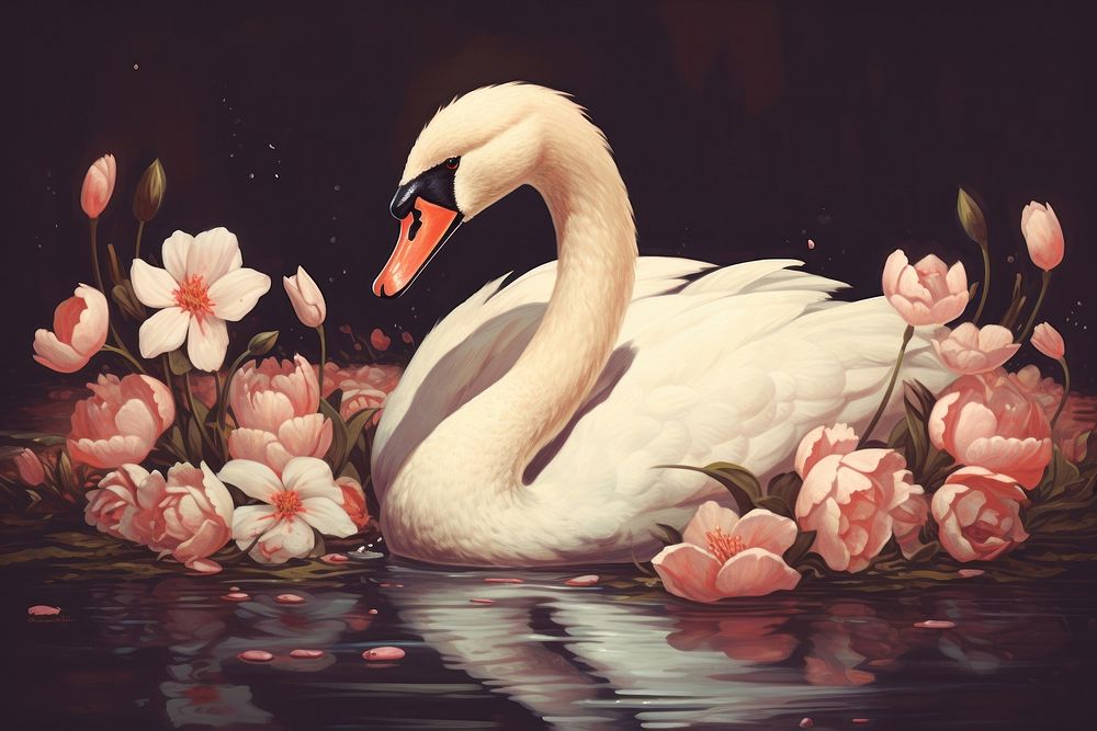 Swan flower animal plant.