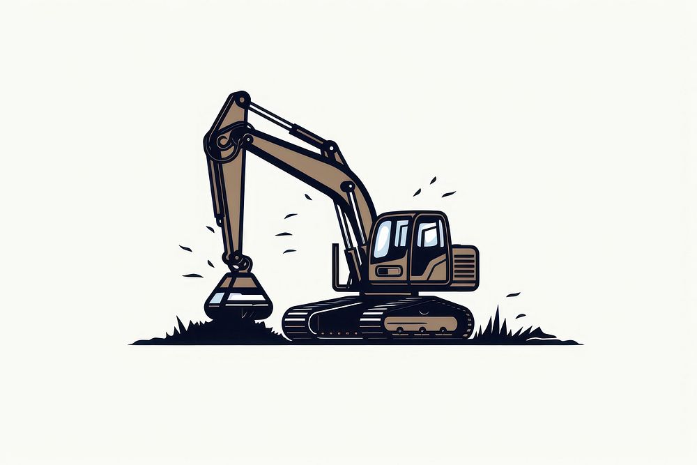 Logo of excavator  development demolition.