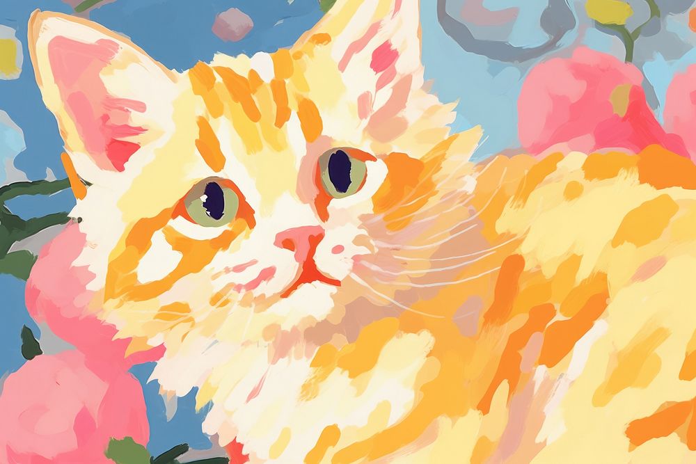 Kitten painting backgrounds cartoon.