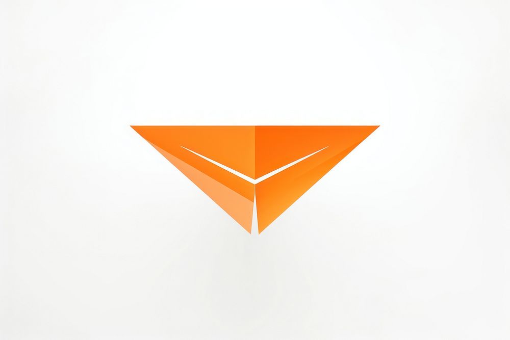 Paper plane vectorized line shape logo triangle.