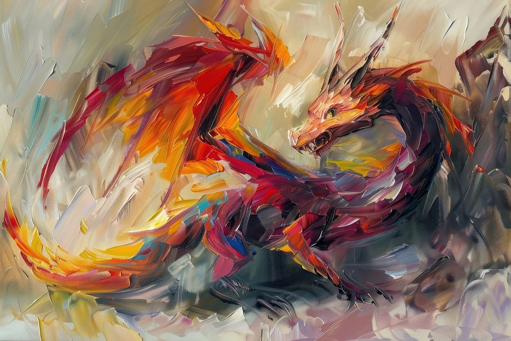 Dragon painting art backgrounds.