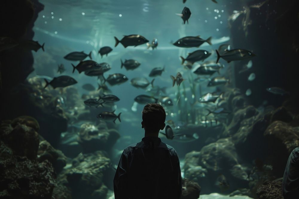 Aquarium fish underwater outdoors.