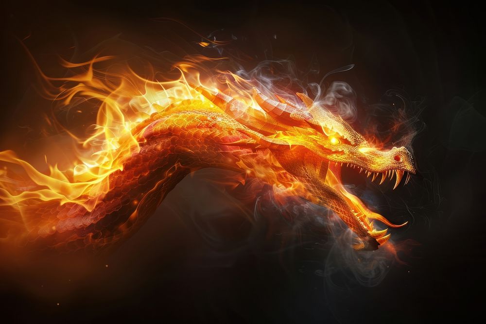 Dragon fire backgrounds darkness.